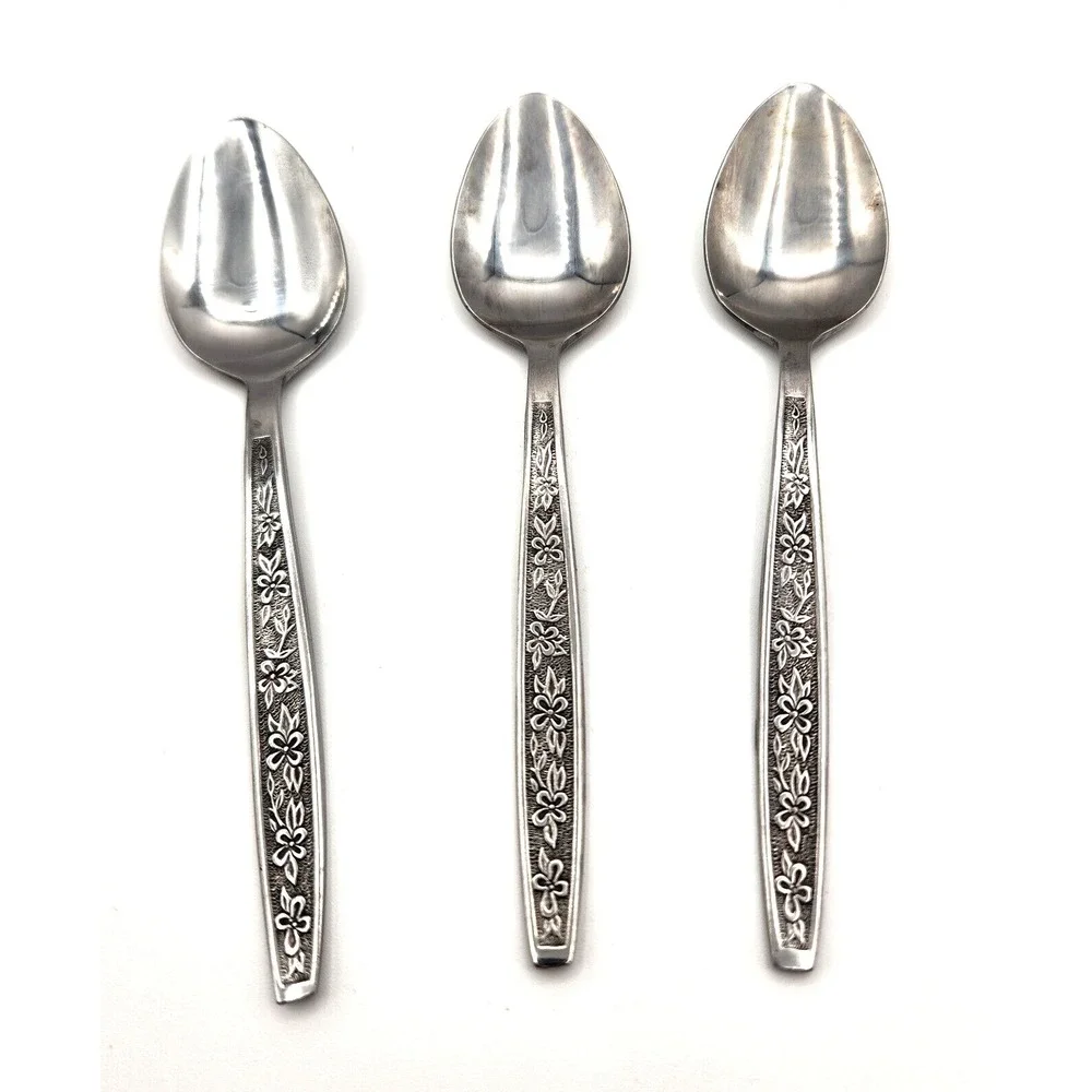 La Spana Rogers Stainless Korea Flatware Teaspoons Lot Of 3 Mid Century MCM